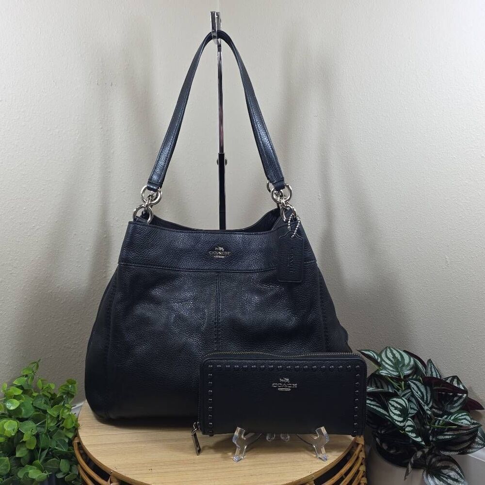 Coach Lexy Triple-Compartment Shoulder Bag with Matching Wallet